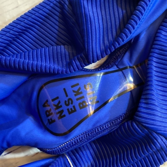 NWT Frankie’s Bikini Jenna Rib High Waist Bikini Bottom in Cerulean sz M - Picture 11 of 12